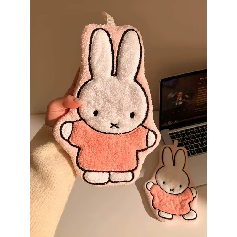 Miffy Handtuch mit Cartoon-Muster aus weichem Korallenfleece in Pink - Bild 3