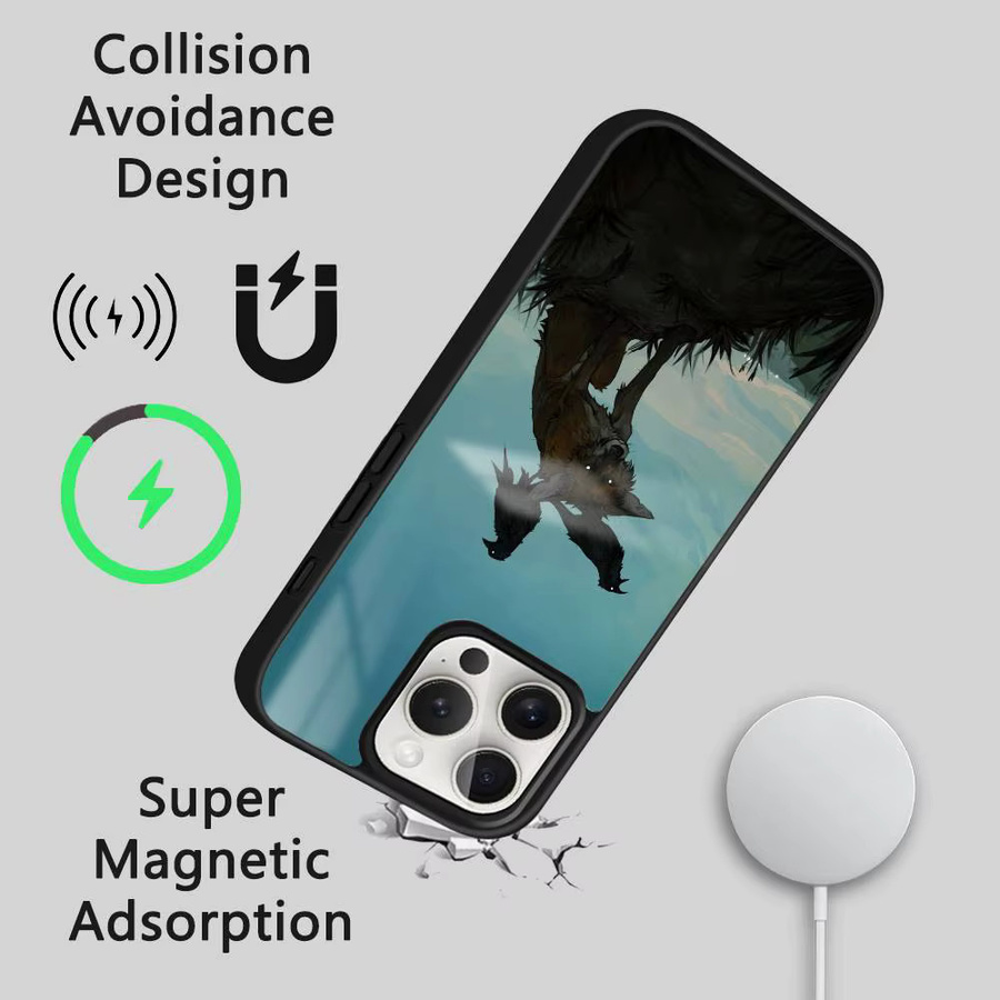 MagSafe kompatible Kunst Handyhülle mit Black Eagle und Wolf Design für Apple iPhone 11 bis 17 Pro Max Plus Mini, Multicolor - Bild 4