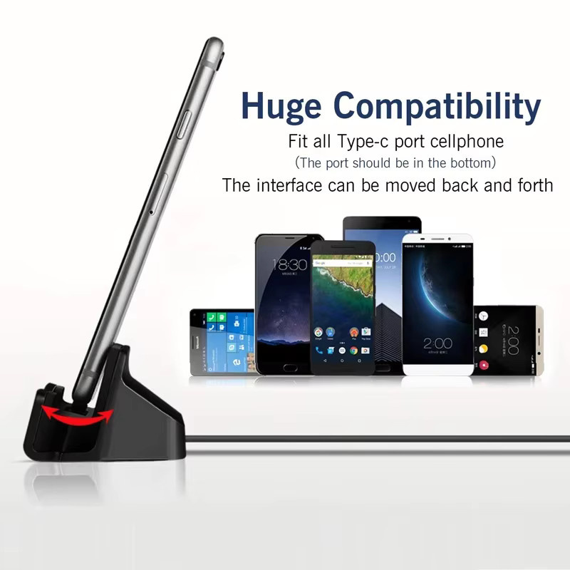 NMEGOU USB-C Ladestation und Smartphone Halterung in Schwarz für iPhone und Samsung Modelle - Bild 6
