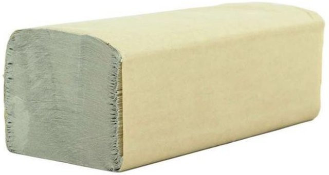 Plock Papierhandtuch V-Falz 1-lagig Recycling Natur Grau 5000 Stück pro Packung - Bild 1