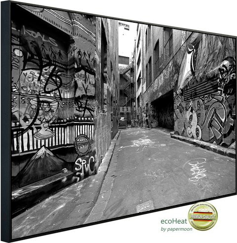 papermoon Infrarotheizung EcoHeat New York Bronx Hinterhof mit Matt-Effekt in Bunt, App-Steuerung und Überhitzungsschutz, B/H/T: 120 x 60 x 60 cm - Bild 1