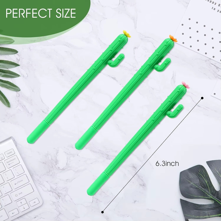 Kaktusförmiges Gel-Stifte-Set in Grün und Multicolour für Schule und Home Office - Bild 2