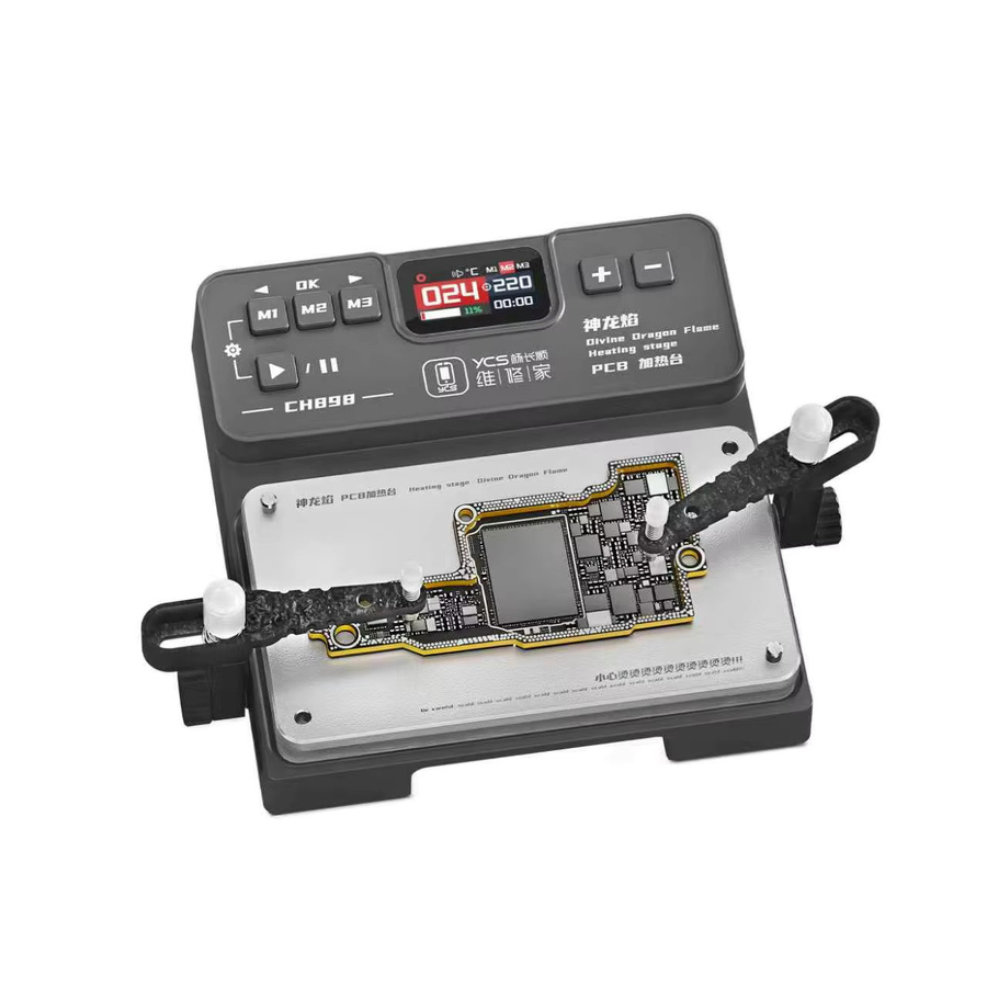YCS CH898 Divine Dragon Flame PCB Vorheizstation mit 3 Voreinstellungen und Klemmarmen für die Handy-Reparatur, 40-260 °C - Bild 6