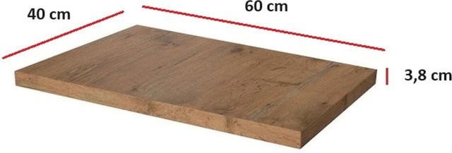 Arbeitsplatte Vigo in Eiche Lancelot, braun, Holzoptik, Tiefe: 40 cm, Höhe: 3,8 cm - Bild 1