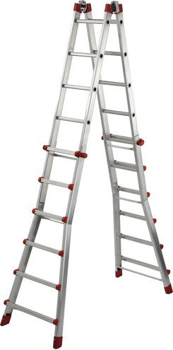 Hailo M80 Multifunktionsleiter aus Aluminium in Silber, 4x6 Sprossen, Arbeitshöhe bis 6,75 m - Bild 1