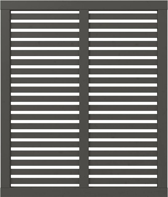 Plus Sichtschutzzaun Harmoni aus Nadelholz in Umbragrau, semi-transparent, B: 120 cm, H: 140 cm - Bild 1