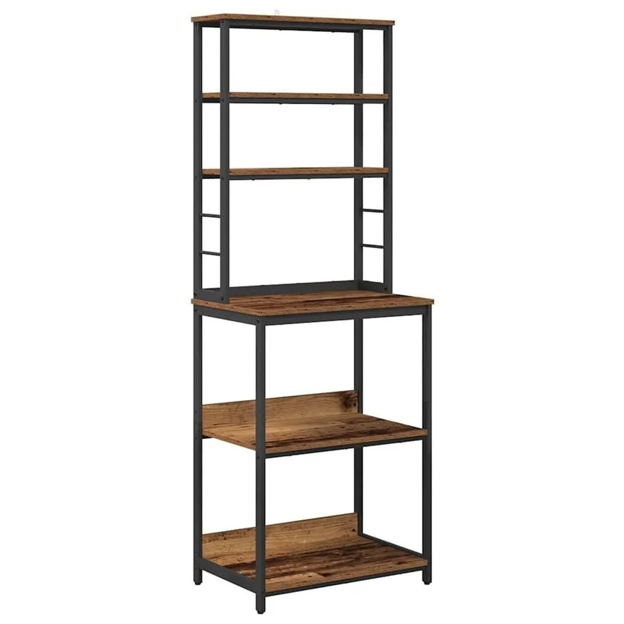 vidaXL Küchenregal im Industrial Design aus Holzwerkstoff und Stahl, Braun, B: 60 cm, T: 40 cm, H: 168 cm - Bild 2