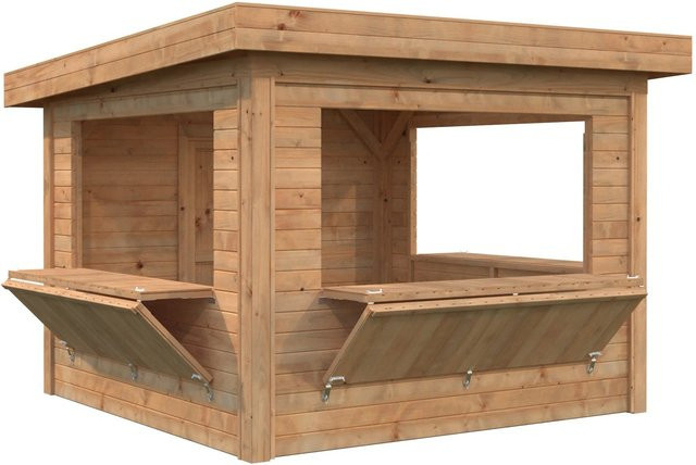 Palmako Marktstand Lenna Set 306 aus massivem Fichtenholz, Braun, B/T/H: 300 x 300 x 245 cm - Bild 1