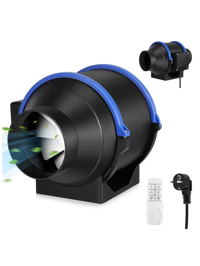 Rbefeuly Inline-Rohrventilator in Schwarz mit variabler Drehzahl für Wandmontage in Küche, Bad und Toilette, Durchmesser: 100 mm oder 150 mm - Bild 6