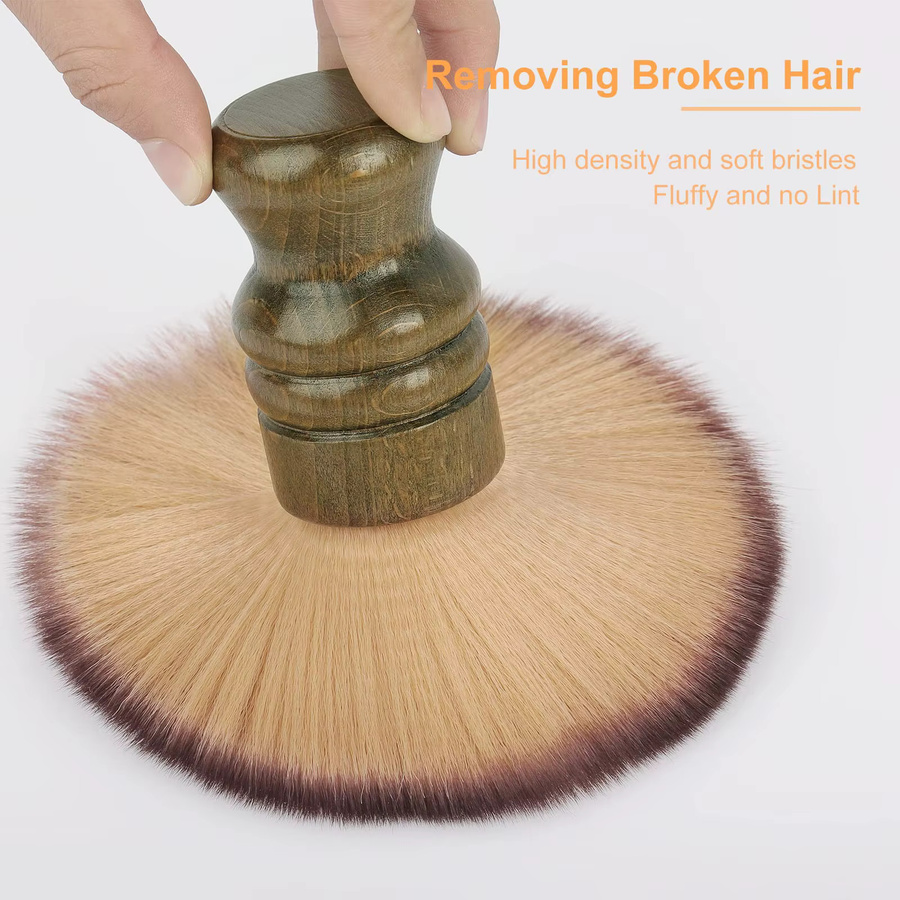 WANGDA PROFESSIONAL Barber Neck Duster Brush, Gesichtsreinigungs- und Bartbürste mit Holzgriff - Bild 5