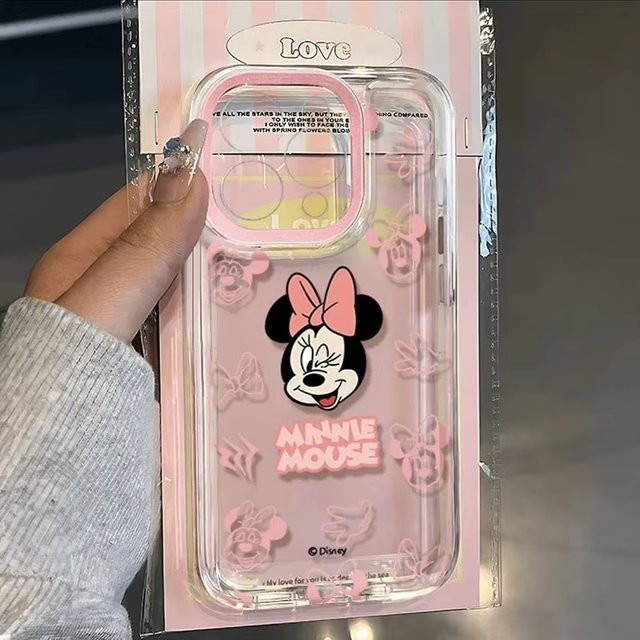 Disney Minnie Maus Handyhülle mit rosa Schleife für iPhone, transparent und weich - Bild 1