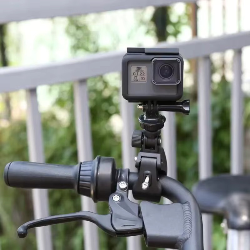CHENJ Lenkerhalterung für Fahrrad und Motorrad in Schwarz, kompatibel mit Insta360 und SJCAM Action-Kameras - Bild 2