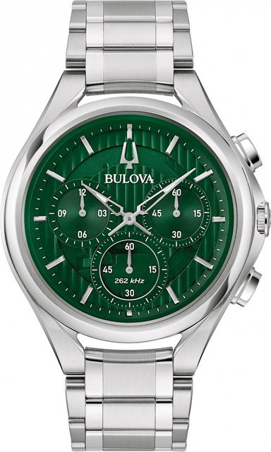 Bulova Chronograph Herrenuhr, Quarz, Edelstahl, Grün, 45 mm - Bild 1