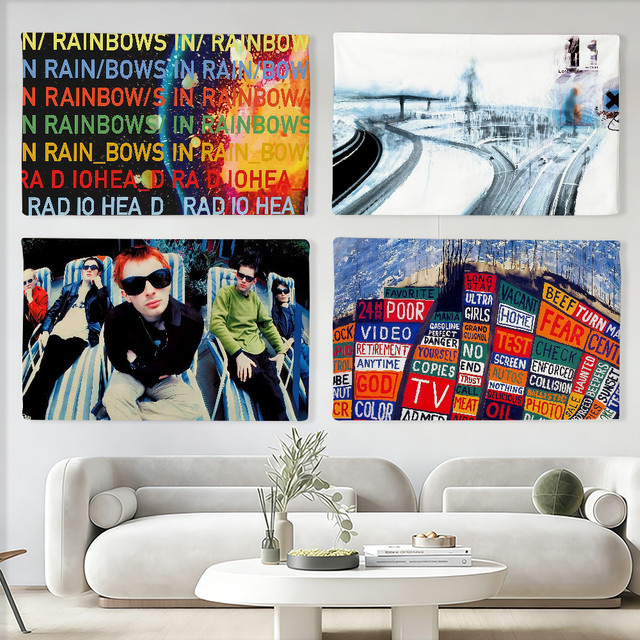 Radioheads Rockband Flagge von Warner Bros. in Multicolour, Wanddeko als Banner für Innenbereich und Outdoor, B/H: 60 x 40 cm - Bild 1
