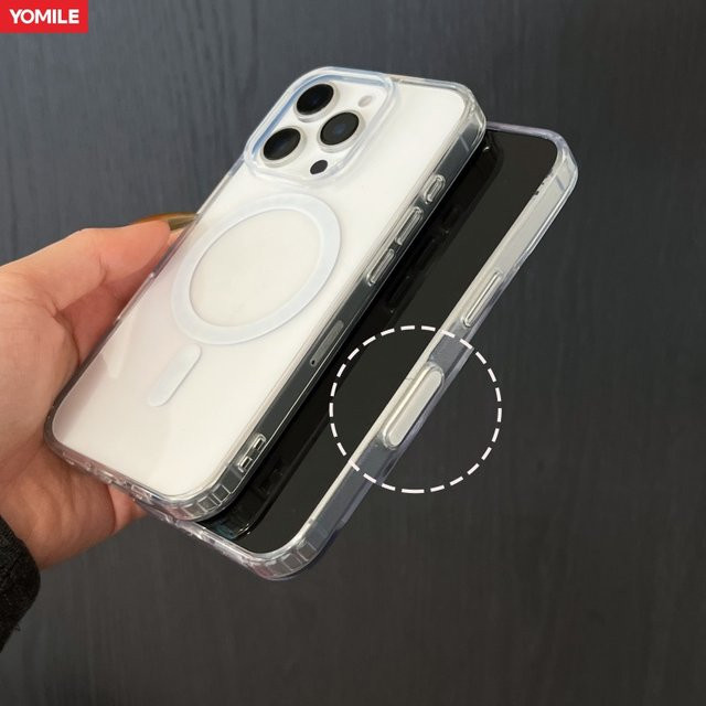 Transparente Acryl-Magnethülle für Apple iPhone 16, 16 Pro, 16 Plus und 16 Pro Max mit MagSafe Wireless Charging und Schutz für den Kamera-Steuerknopf - Bild 1