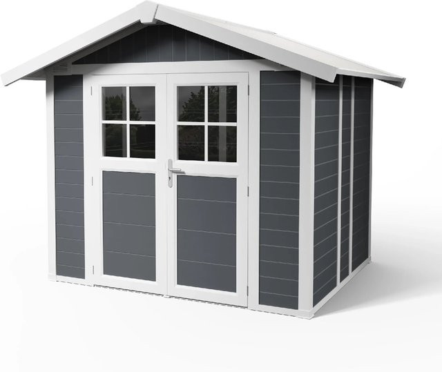 Grosfillex Gartenhaus Deco aus Kunststoff in Dunkelgrau mit 4,9 m2 Stellfläche - Bild 1