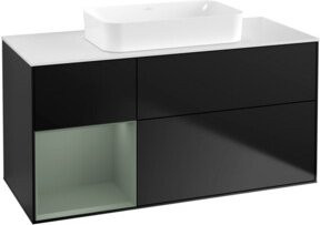 V&B Waschtischunterschrank Finion mit Wandbeleuchtung in Blau lackiert, B/T/H: 120 x 60 x 60 cm - Bild 1