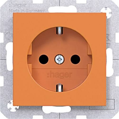 Hager Schutzkontakt-Steckdose in Orange glänzend WAS1200AP - Bild 1