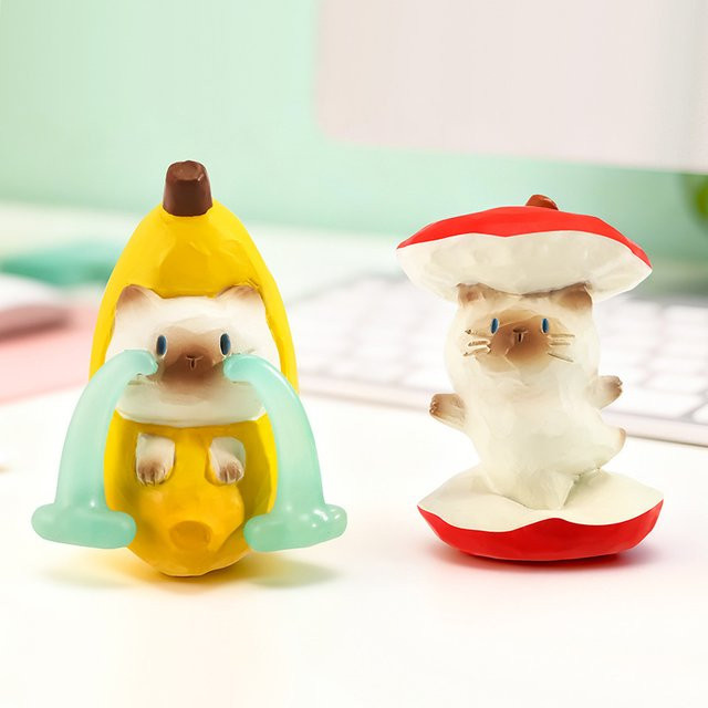 Potdemiel Cat Pai Fun Fruits Blind Box, Desktop-Deko-Modellspielzeug, Tiere - Bild 1