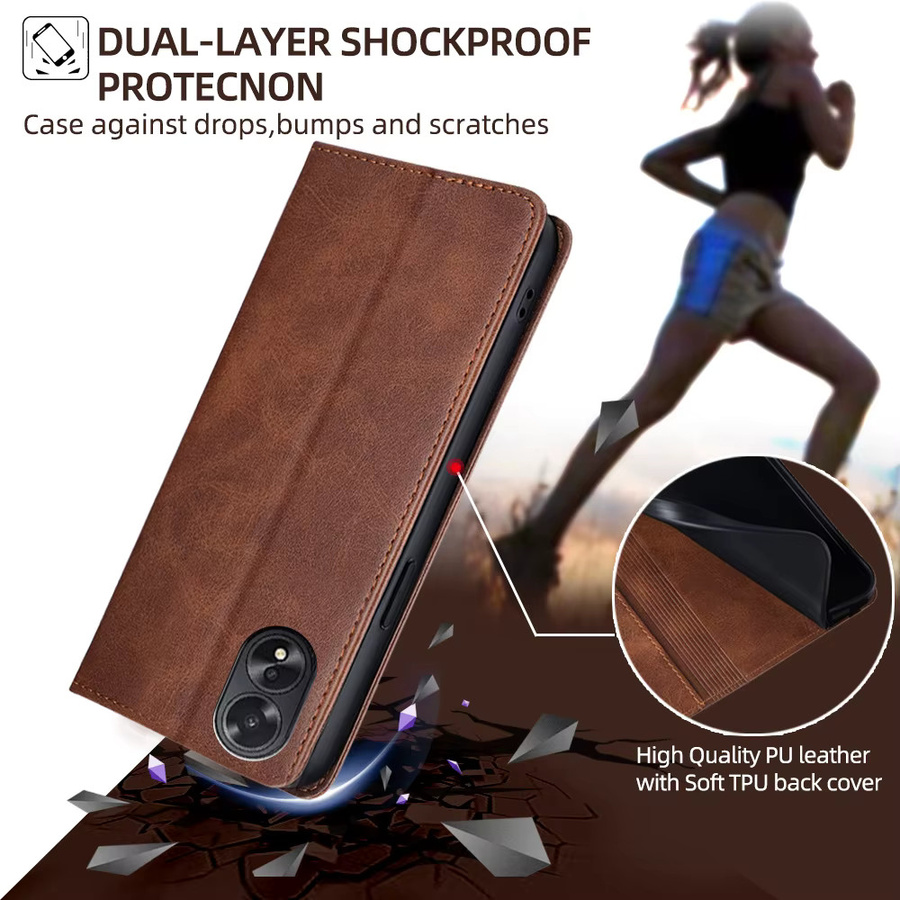 Business Leder Flip-Cover Schutzhülle für Honor X90 X80 X70 Pro Plus in Braun - Bild 6