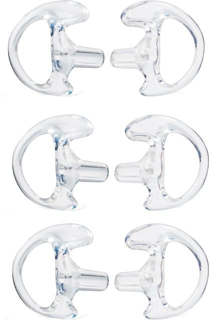 YNIBST Ersatz-Ohrhörer aus weichem Silikon für Air Acoustic Tube Headset Walkie Talkie, transparent, 3 Paare, mittelgroß - Bild 1