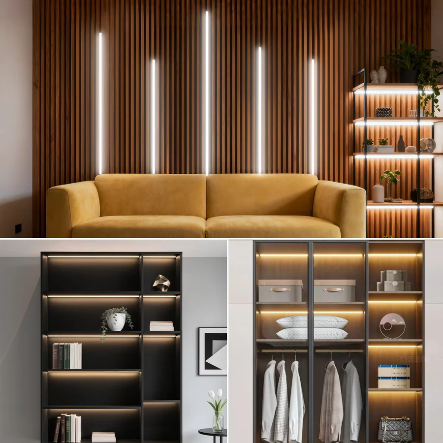 Lcamaw 24 V COB-LED-Streifen in Weiß mit Touch-Schalter, dimmbar, selbstklebend und schneidbar für Schrank- und Möbelbeleuchtung - Bild 5