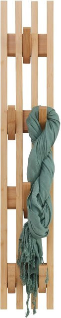 Momax Wandgarderobe Bonnie aus Bambus in Beige im skandinavischen Design mit Hakenpaneel - Bild 1