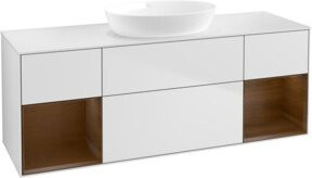 V&B Waschtischunterschrank Finion mit Wandbeleuchtung, Farbe Weiß lackiert, Breite: 160 cm, Höhe: 60,3 cm, Tiefe: 50,1 cm - Bild 1