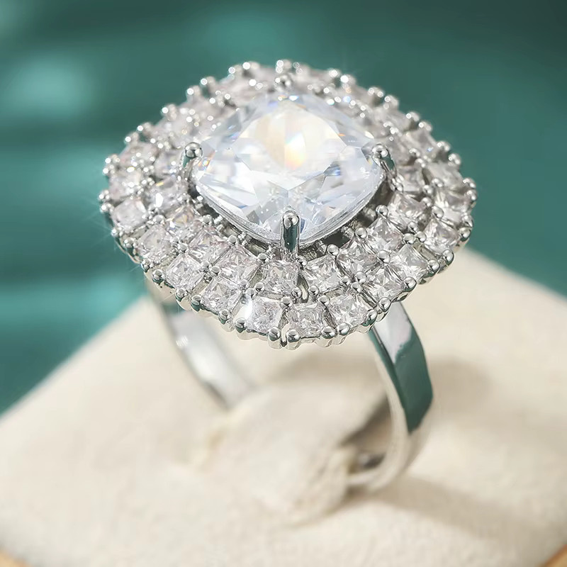 Ring Geometrie-Charm, Zirkonia, Silber, Damen - Bild 2