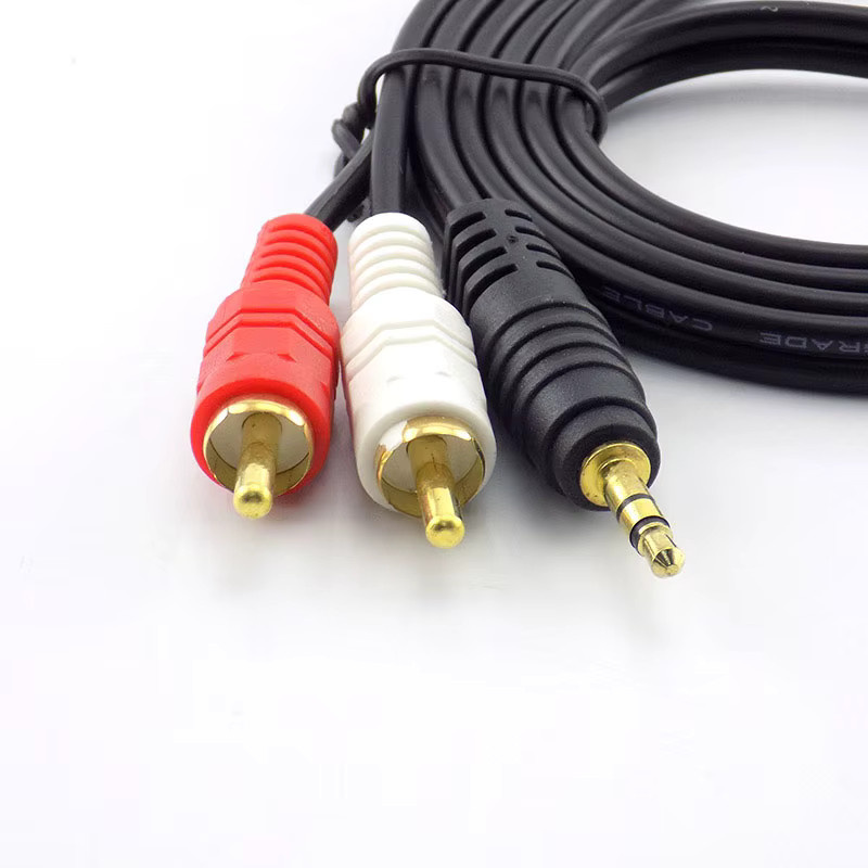 Gakaki Audiokabel 3,5 mm Klinkenstecker auf 2 RCA Stecker Verbindungskabel für TV, Lautsprecher und Computer, Schwarz - Bild 4