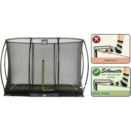 EXIT Silhouette Bodentrampolin mit Sicherheitsnetz, Schwarz, B/T/H: 305 x 214 cm - Bild 3