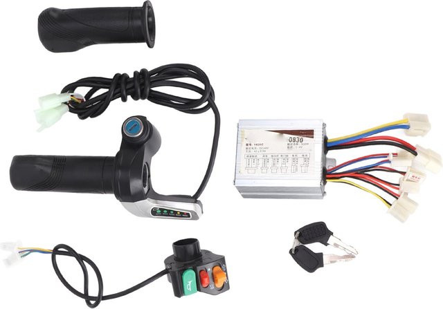 Igeteck Elektrofahrrad Modifikationskit mit 48V 500W Motor, Geschwindigkeitsregler, Spitzbildschirm und Verriegelungsgasgriff in Schwarz - Bild 1