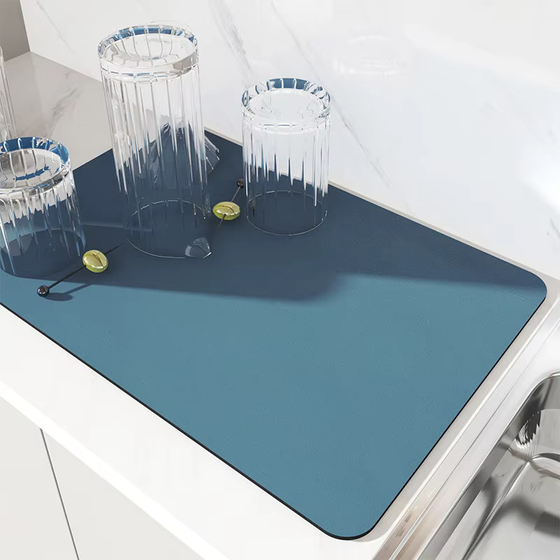 VIKAMA Küchenablaufmatte aus Silikagel, wasserabsorbierende und hitzebeständige Tischunterlage - Bild 1
