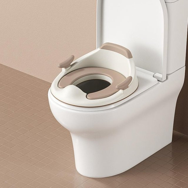 Value Vault Tragbarer Unisex Kindertoilettensitz mit Spritzschutz aus Polypropylen in Beige - Bild 1