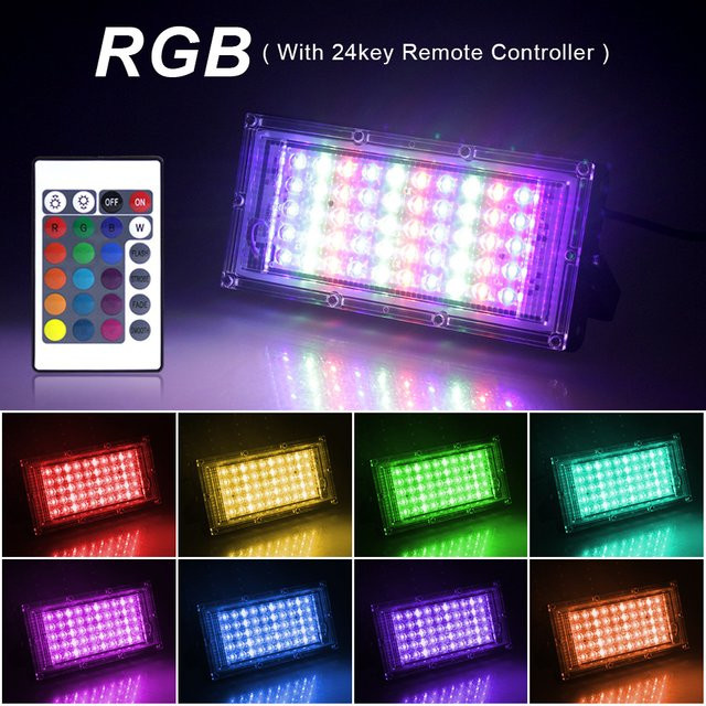 Asign RGB LED Flutlicht IP65 Wasserdicht, Mehrfarbig, Schwarz - Bild 1