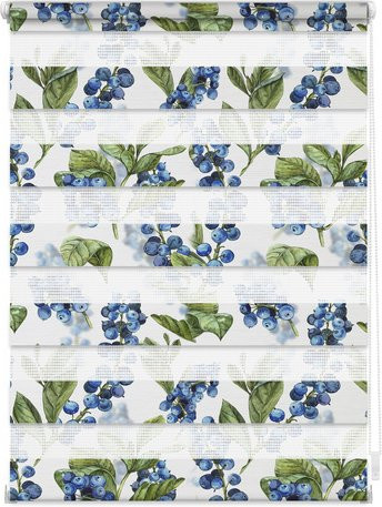 Lichtblick Duo-Rollo Klemmfix, blickdicht, Heidelbeere Blau Grün, B: 60 cm, H: 150 cm - Bild 1