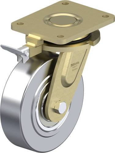 Blickle Lenkrolle LS-SVS 201K-RI4 mit Feststeller in Silber, Rad-Durchmesser: 20 cm, Tragfähigkeit: 3000 kg - Bild 1