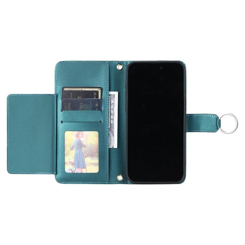 Luxus Flip Wallet Case aus PU Leder mit Kartenfächer und Standfunktion für OPPO A77 5G, A77, A77S, A38, A40, A60, A80, A93, A93S, K12X in Grün - Bild 3