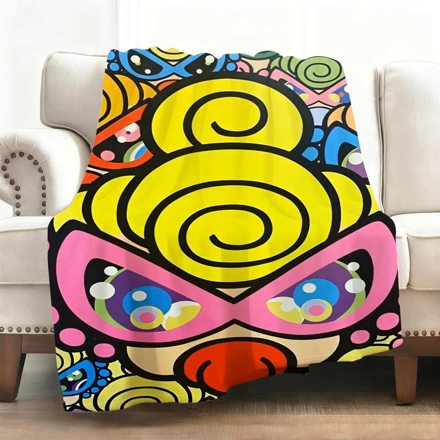 H-Hysteric Mini-Überwurf aus weichem Flanell in Weiß und Multicolour mit geometrischem Muster - Bild 2