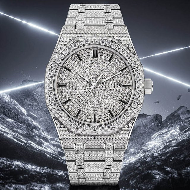 PINDU Armbanduhr Edelstahl, Automatik, Diamant, Silber, Herren - Bild 1