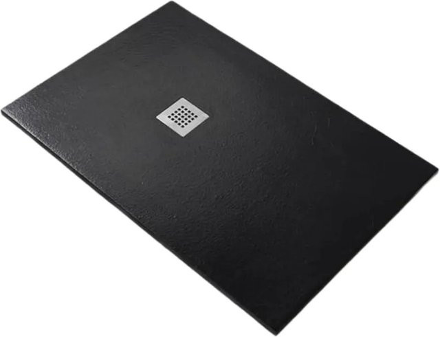 Frascio New Technology Duschwanne Vulcano Line Schwarz aus Mineralguss mit Abfluss B/T: 140 x 120 cm - Bild 1