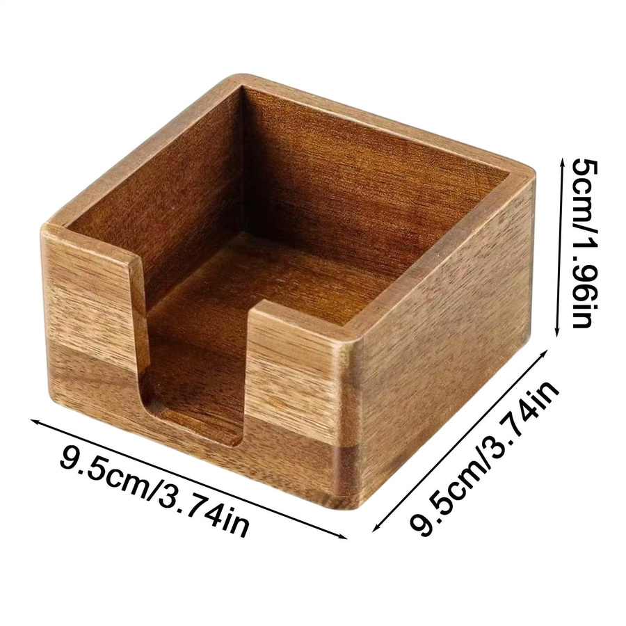 Holz Memo Holder Spender-Organizer-Box in Braun mit rutschfesten Pads für Haftnotizen, Breite: 9,5 cm - Bild 3