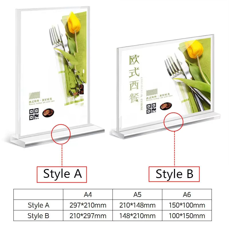 2er-Set Acryl Menü Display Stand mit Schwamm-Halterung, transparenter Tischkartenhalter für Restaurant Menüs und Postkarten - Bild 2