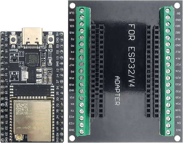 ESP32-Entwicklungsboard Kit mit Port-Erweiterungsboard, ESP32-32U BT WLAN-Modul, Typ-C Anschluss, 38PIN, CP2102, Schwarz - Bild 1