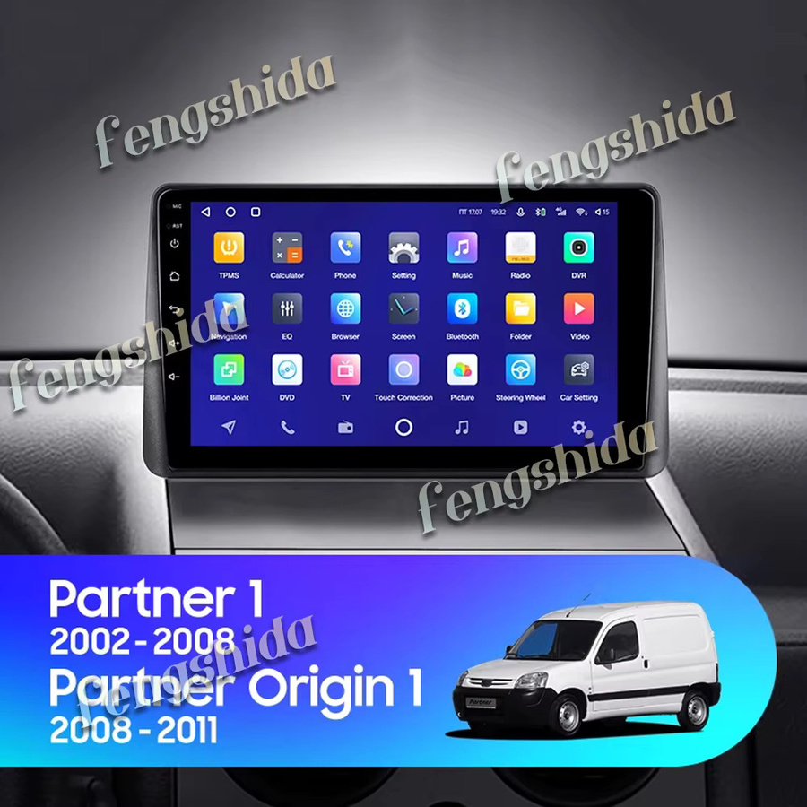 FengShiDa Android 15 Autoradio mit Navigation und 5G WIFI für Peugeot Partner 1 (2002 - 2008) und Partner Herkunft 1 (2008 - 2011), Schwarz - Bild 4