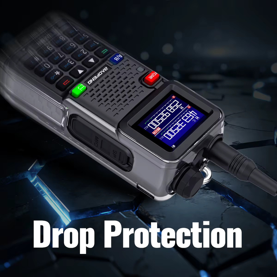 ABBREE Transparente TPU-Schutzhülle für Baofeng UV-5RH AR-5RM 5RH Pro GPS Walkie-Talkies mit Fallschutz und Staubschutz - Bild 5