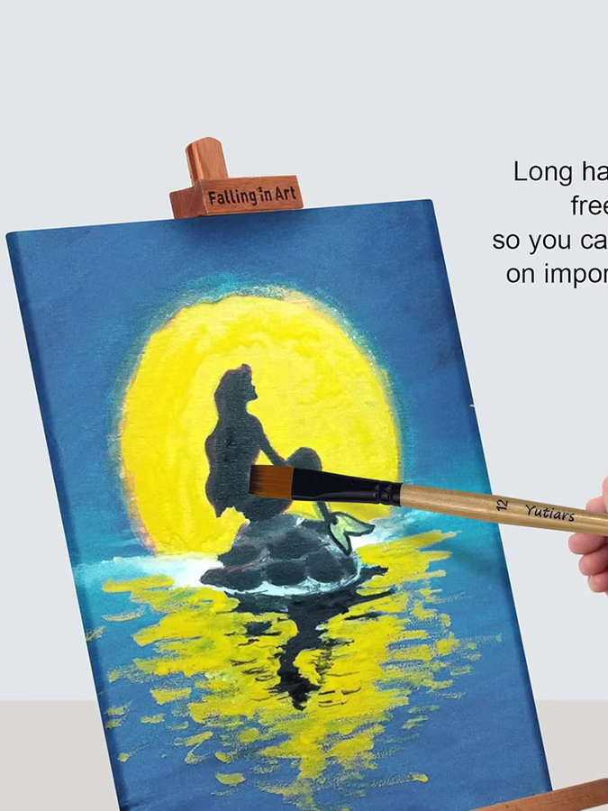 6er Set professionelle Künstlerpinsel in Multicolour für Aquarell, Öl, Acryl und Nagelkunst - Bild 5