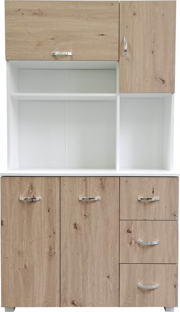 HTI-Living Küchenschrank in Weiß Artisaneiche Blanca mit Regalfächern und Schubladen, Höhe: 192,9 cm, Breite: 192,9 cm, Tiefe: 192,9 cm - Bild 1