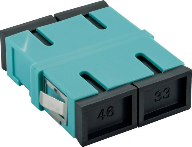 Schwaiger Glasfaser Adapter SC Duplex ohne Flagge in Blau und Türkis - Bild 1