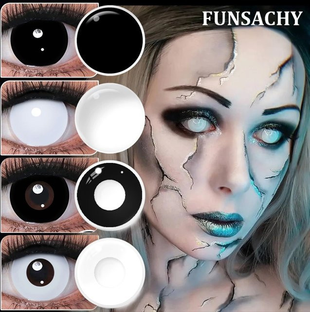 FUNSACHY Kontaktlinsen, Schwarz Weiß, Unisex - Bild 1